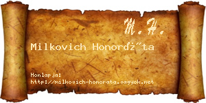 Milkovich Honoráta névjegykártya